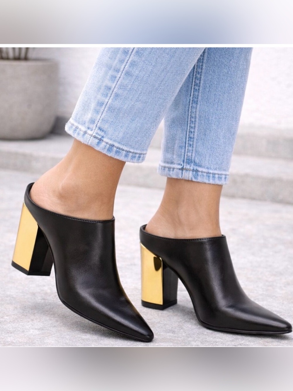 NWT Worthington Black Nelda Mules Size 8-1/2